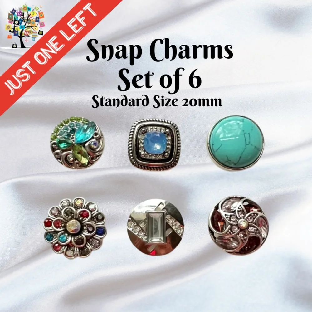 Snap Charm Standard Snaps 20mm Set of 6 - Picture 1 of 2